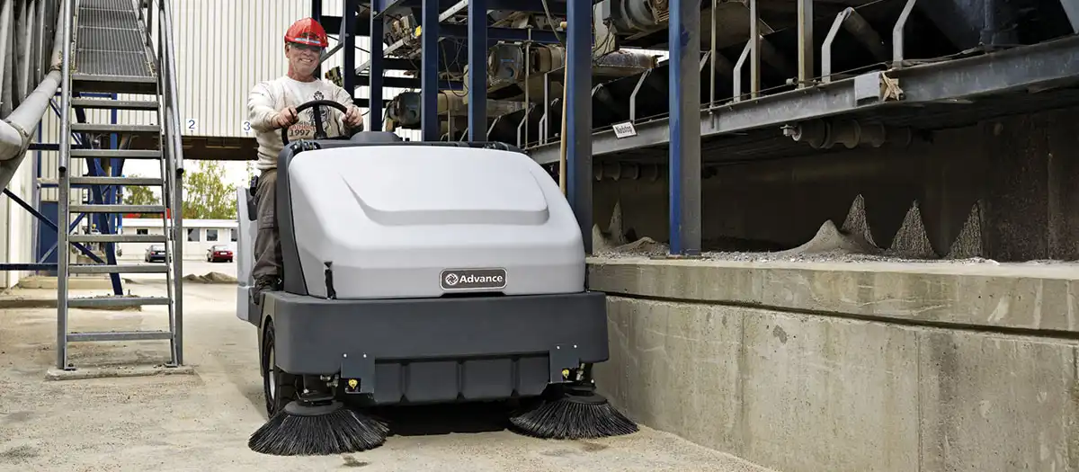 Industrial sweeper cleaning floors in Florida